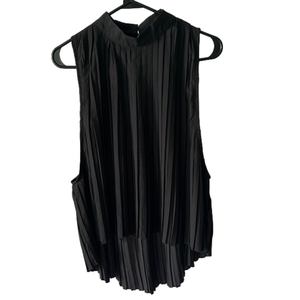 Nasty Gal Mock Neck Pleated Sleeveless Blouse Size M